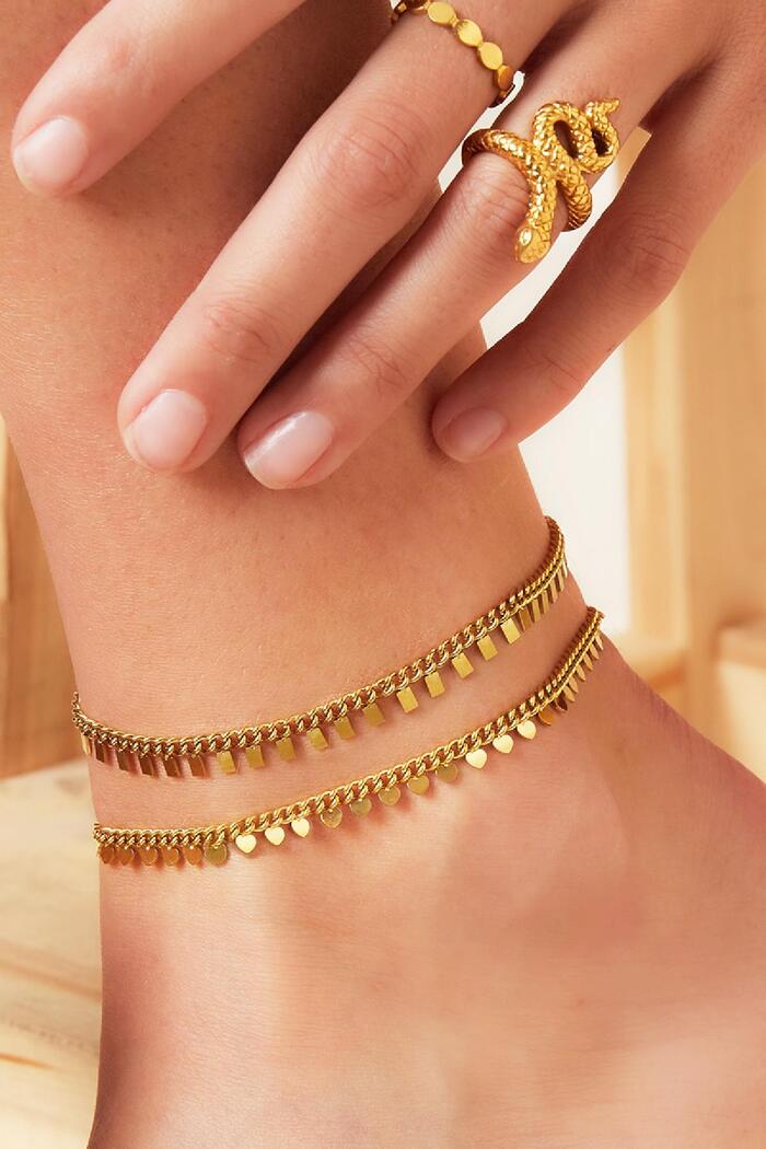 Stainless steel anklet hearts Gold Picture2